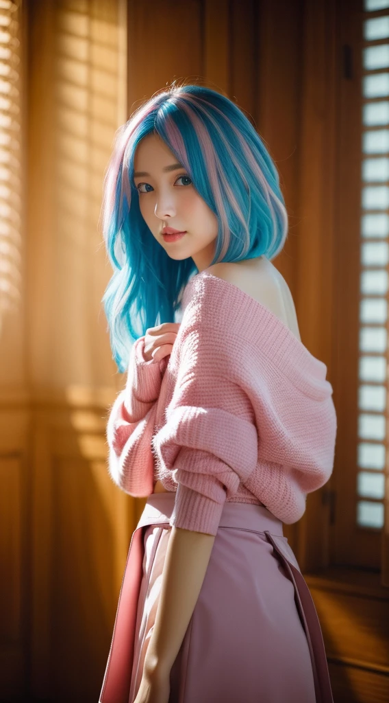 (best quality, Masterpiece), 1 girl,( Colored hair is long and soft.:1.3), colorful hair, Girl's cute room, 15 years old, smile, Smiling faces, It has a very high resolution., realistic, RAW shooting, depth of field, Amazingly detailed eyes and face, Smooth skin, ((MMTD Burmese traditional dress)), lime green dress, Floral print dress with elegant design.,( Huge casino environment, On the side is a modern slot machine.)