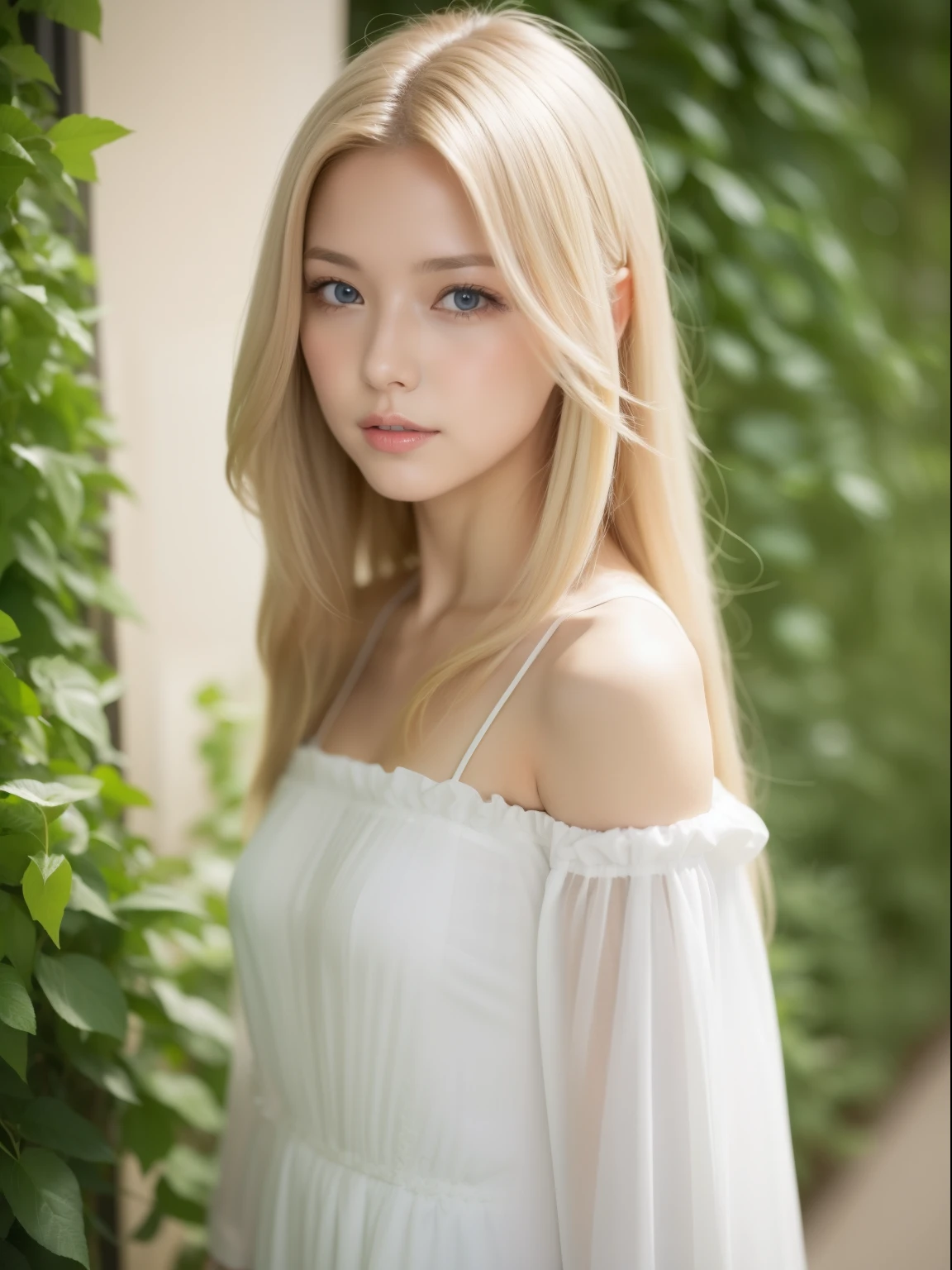 Beautiful woman in fantastic space, Tight micro dress white and gold color, 98k, {{masutepiece}}, Best Quality, High quality:1.4), {{[[front look}}, eye_Contact, Various poses)]], Very Clean Face, and very pretty eyes, Cute Images, lovely images, {{whole Full body}}, {{{{{{{{Long legs}}}}}}}}, {{{{slim }}}}, {{{{{{Tall Woman}}}}}}, {{Height 177 cm}}, Solo, Beautiful, lovely, Adorable, pale skin, {{18〜22-year-old German girl}}, look Beautiful German girl and blue eyes or green eyes with platinum blonde hair color), Young German girl in scandinavia, {{{{{{{{{{Full body}}}}}}}}}}, {{{{{{{{{{high_heels}}}}}}}}}},