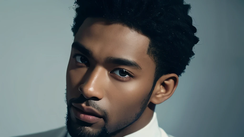 black dark male,Clear facial features