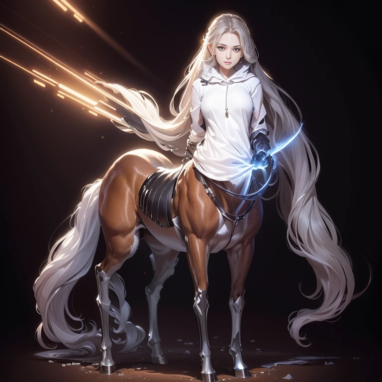 1 centaur girl,quadrupedal,Wearing leather armor on upper body,exposing your navel,idiosyncrasy,a line drawing,with a pure white background,pencil drawing,Remove the background,Graphic design sense,smooth black and white lines,Perfect curves, and clean lines,delicated face,No additional wiring is required,Perfect hand movements,(high high quality)(volumettic light)