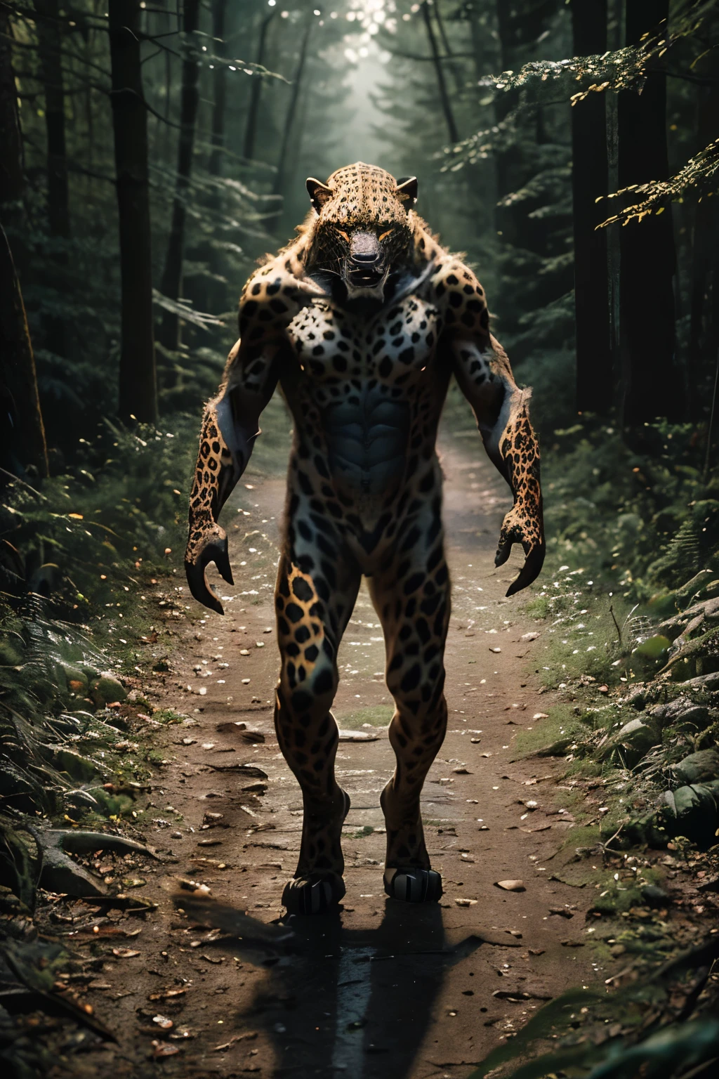 Here is a captivating description for a Jaguar drawing walking in the forest:
1 (artwork), jaguar, drawing, full body, walking, forest,
2 intricately crafted, hyperrealistic, trending on ArtStation,
3 detailed eyes with a piercing gaze, stunningly rendered fur,
4 muscular and sleek body, realistic forest foliage in the background,
5 masterpiece, finest detail, lifelike texture, capturing the essence of the wild,
6 jaguar's shimmering gold coat, forest floor covered in vibrant greens,
7 delicate highlights and shadows, by the renowned artist, JungleWhispers,
8