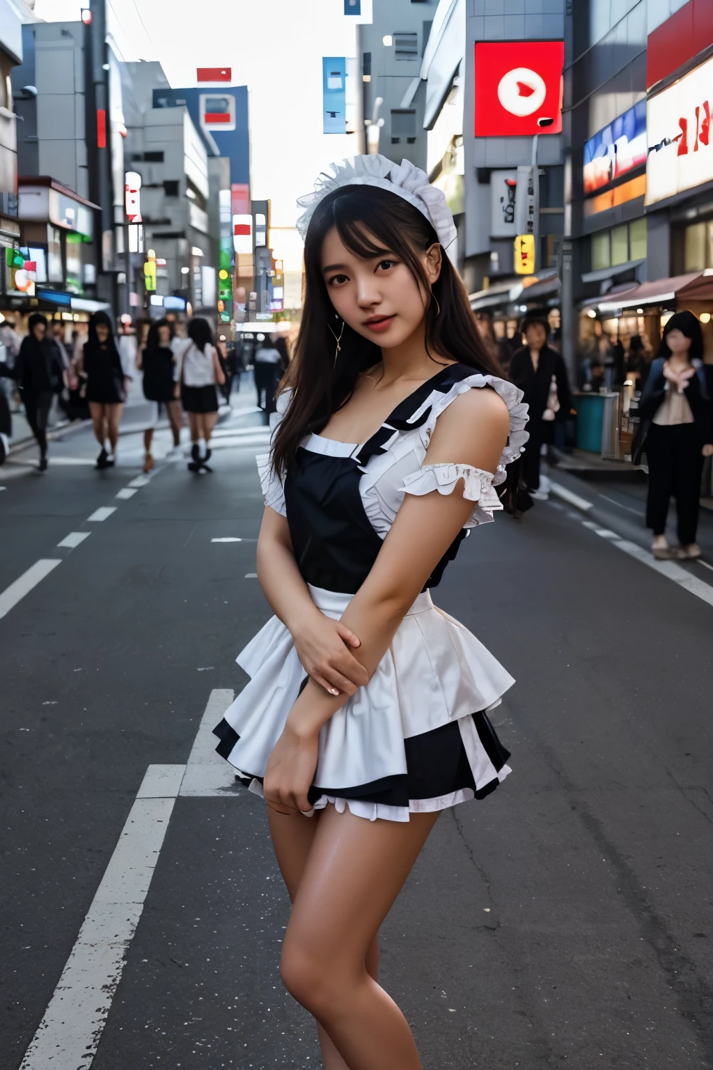 masterpiece、最hightquality、hightquality、Top image quality、8K、最hight resolution、hight resolution、Best Quality、Raw photo、in group photograph、realisiticな雰囲気、(Detailed face)、(Detailed hand、Thumbs1References4)、(Japanese beauty )、Very nice face、Beautiful face、((multipel Girls))、((2People Girls))、((embracing each other2People Girls達))、((Beautiful japanese girl))、(A Japanese Lady), ((18 year old beautiful girl))、(Lustrous black hair)、(Long straight hair)、fullllbody、(small breasts with rounded upturn)、Athlete Body、(shinny skin)、(Fair skin)、realisiticな人の肌、realisiticな人体構造、Perfect body, face perfect, perfect hand, Perfect Finger, Perfect lips, perfect eyes,perfect teeth、Perfect background, perfect vibe, Professional quality, Perfect Photo, hightqualityのオクタン価レンダリング, hightqualityのベクター, ultra - detailed,Clear skin,looking in camera、(realisitic、Photorealsitic:1.37)、natural soft light、photon maping、2Heavy eyelids、 The shape of the nipples is clearly visible、The shape of the pubic area is clearly visible、in tokyo akihabara、in a street、In the crowd、((transparent random color metallic(English Made, Ruffled Headband, frilled blouse, Ribbon Ties, pinafore, Mini skirt with slit, puff sleeves, Black Heels))