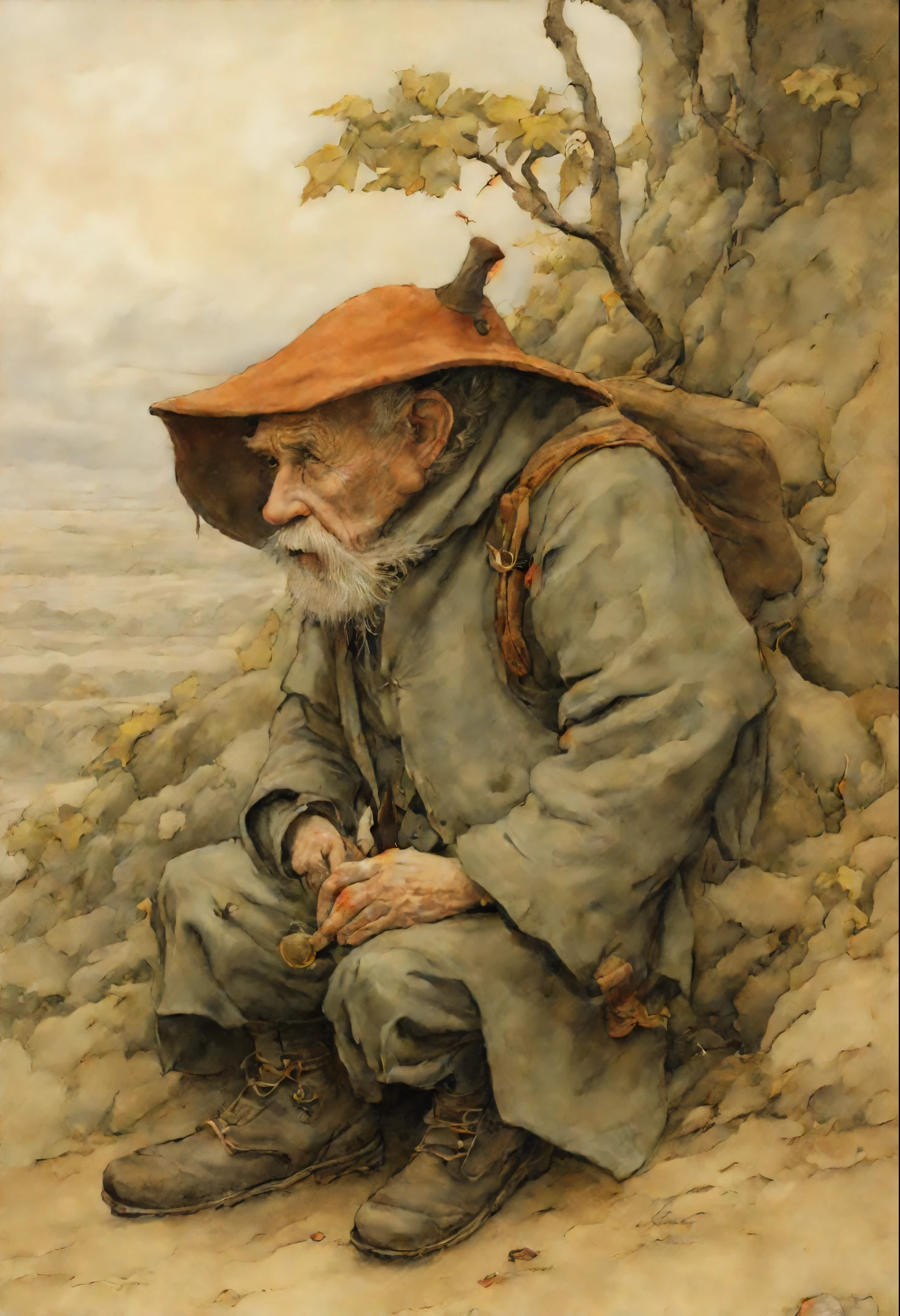 真实感, a painting, Fantastic tale, John Tolkien style, Small painting by Jean-Baptiste Monge, Someone once said: "trying to forget means constantly remembering" And I don't want to forget, I want to remember,Jean-Baptiste Monge, anthropomorphic --ar 2:3 --testp -optimistic; Straight hair