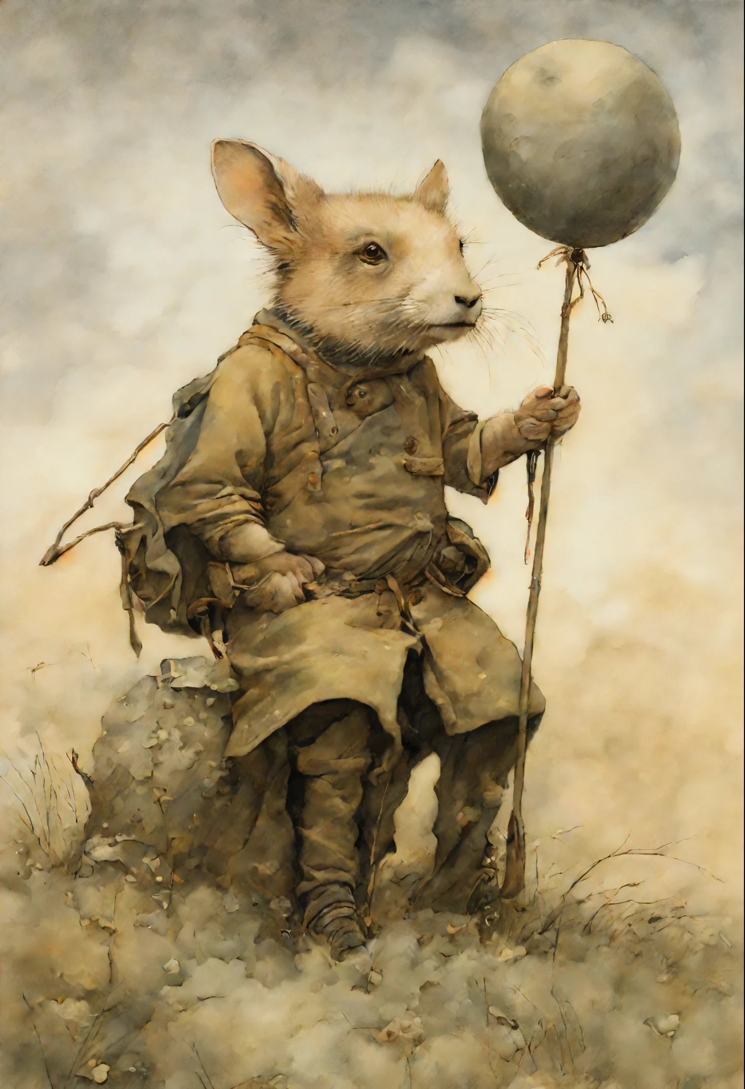 真实感, a painting, Fantastic tale, John Tolkien style, Small painting by Jean-Baptiste Monge, Someone once said: "trying to forget means constantly remembering" And I don't want to forget, I want to remember,Jean-Baptiste Monge, anthropomorphic --ar 2:3 --testp -optimistic; Straight hair