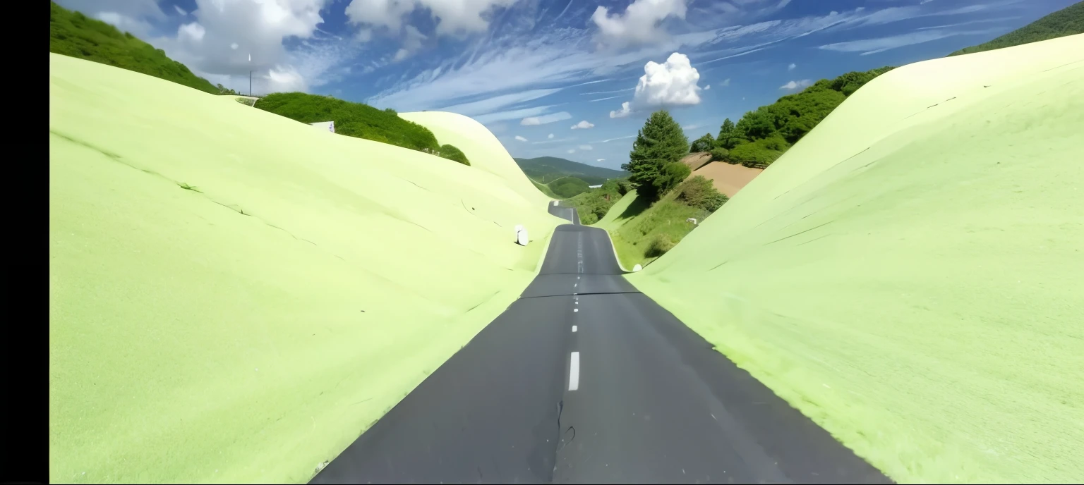 Japanese road and hill