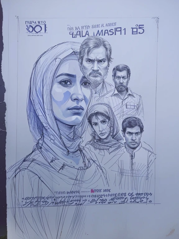 Hijab Woman with South indian Color Movie Poster
