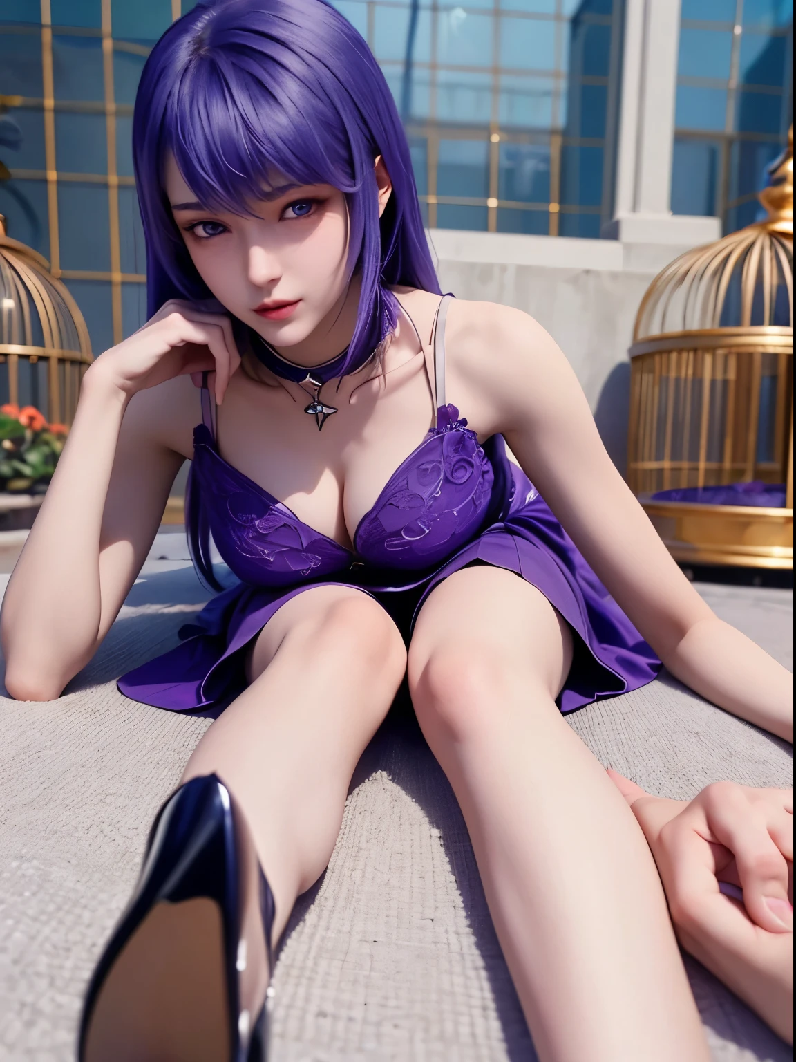 25-year-old Korean girl，1 Sister，girl on top， dive， I have a perfect face， eBlue eyes， income，  dive，Under water深处，Under water，breaking，ton de asur，(((Fish cage as a whole, Purple colored hair,delicate high heels，smooth thigh，Exquisite facial features and beautiful eyes bodyesbian，while lying down，smooth thigh，The skirt was blocked