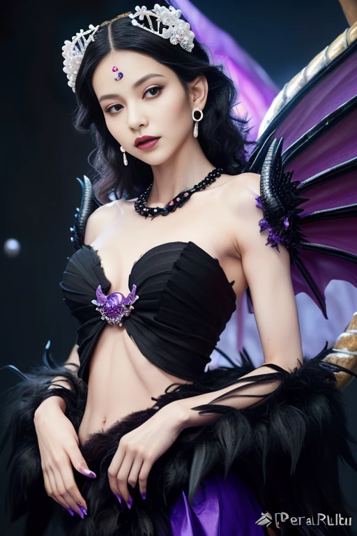 (16k, masterpiece, best quality), ultra-detailed, detailed beautiful round eyes, beautifully detailed face, high quality, high resolution, goddess, perfect face, perfect body, (massive breast), ((nighttime)), mature women, cinematic light, fantasy, sexy pixie wears a bikini and torn fullbody transparent cloths coat, choker, forest plants with purple neon details, tiny purple glowing butterfly, animals in background, torn mini skirt, dark, light reflection, perfect anatomy, looking into the distance, pixie wings