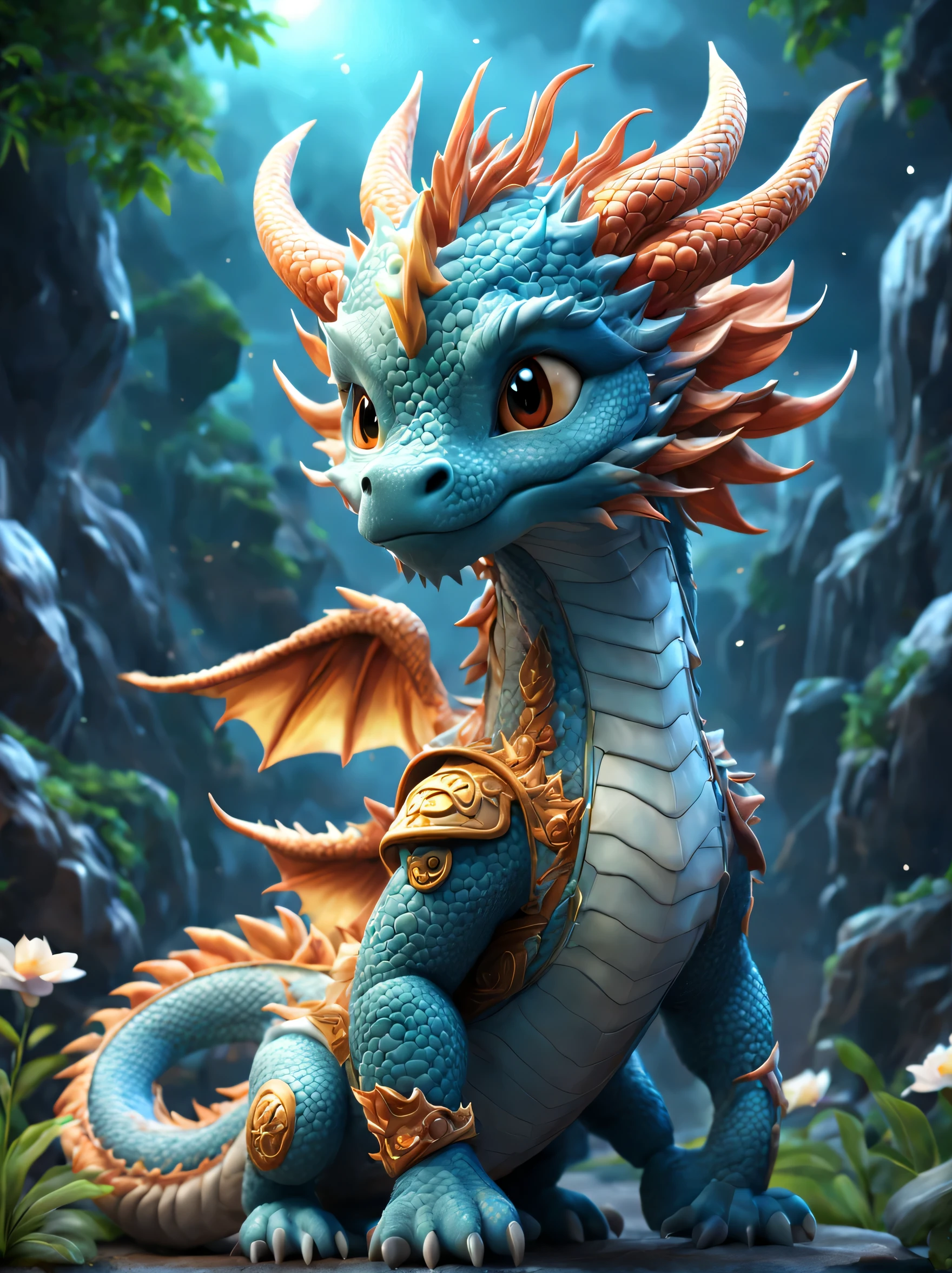 有一个Bring a helmet头盔的小生肖龙，（Bring a helmet），Cute 3d rendering，little astronaut looking up，Zodiac space cadet portrait dragon，Background with：简单的
Cute 3d rendering of cartoon zodiac dragon，Cute and detailed digital art，zodiac dragon explorer，Mini cute zodiac dragon，stylized 3d render，3d rendered figure art 8k，lovely digital painting，Anime style 3D，Ultra-detailed rendering