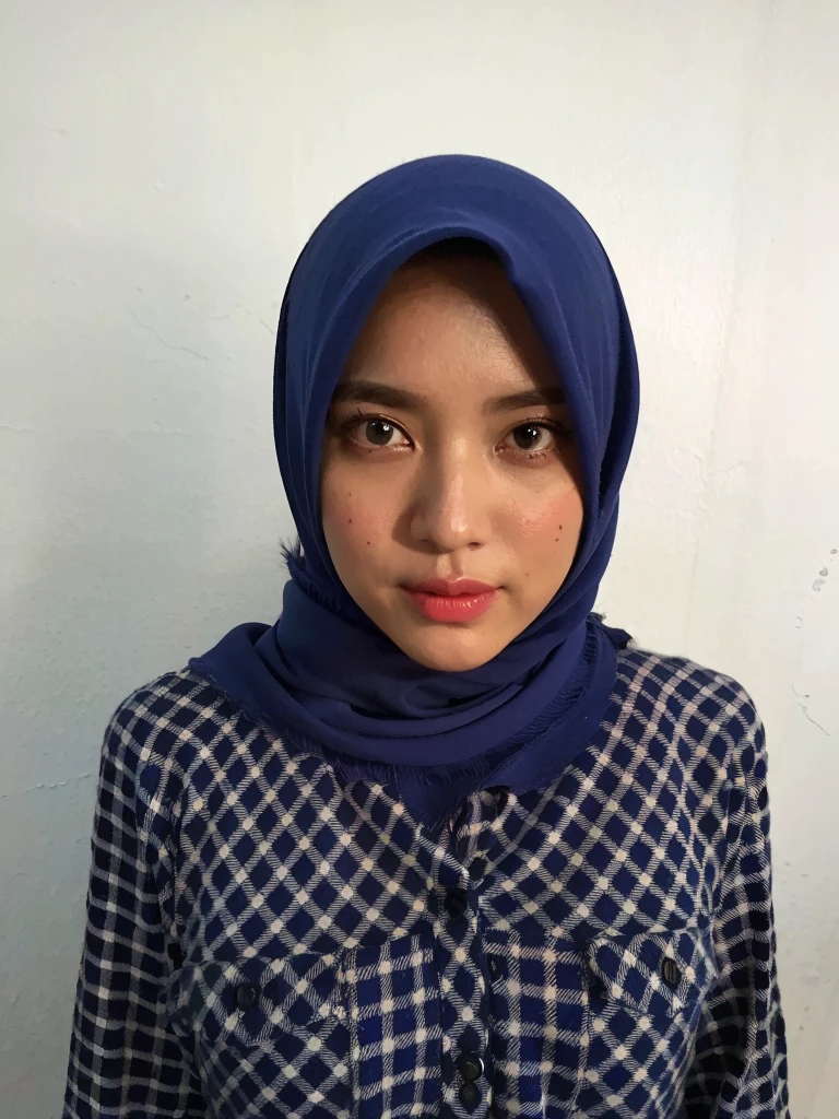 (Best quality, 8k, 32k, Masterpiece, UHD:1.2),Photo of Pretty Japanese hijab woman, large breasts, transparent shirt girl ,face focus,oversized_sweater, necklace, background, from above, looking at viewer, lingering, fetish hijab, hijab star