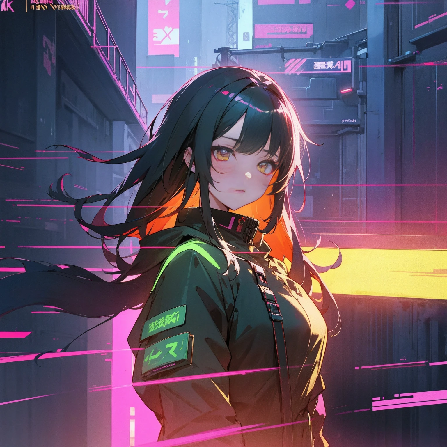 Anime girl in the city with neon lights and crowds, digital cyberpunk anime art, Anime style 4k, digitl cyberpunk - anime art, anime cyberpunk art, cyberpunk anime art, Anime art wallpaper 8 K, Anime art wallpaper 4k, Anime art wallpaper 4k, 4k anime wallpapers, Anime wallpaper 4k, Anime wallpaper 4k，golden street