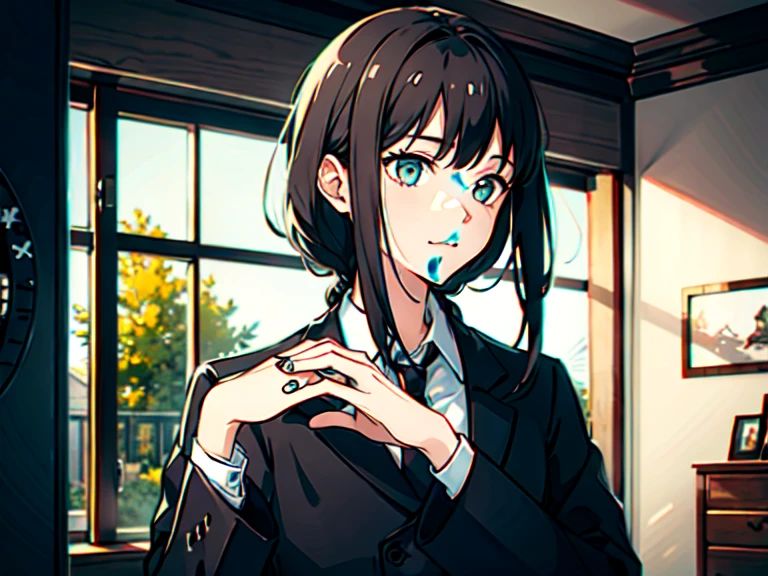 1 girl, Holds out his hand,