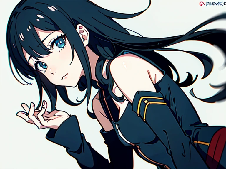 1girl in, 2 d anime style, anime art style моэ, Jazz & Sublime, cute art style, Иллюстрация in anime style, anime girl, Author: Kamagurka, at pixiv, pixiv style, pixiv, in anime style, anime art style, extends his hand to the viewer, with shoulder-length hair,