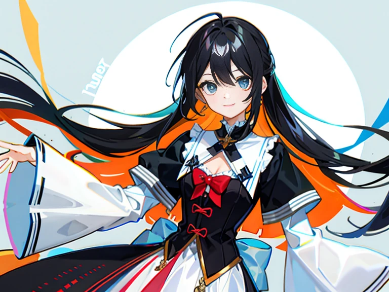 a 1girl, extends his hand to the viewer