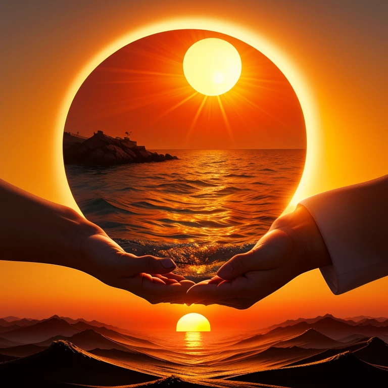 (rising sun:1.3), new year, surreal art