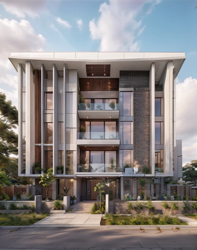dvArchModern, 85mm, f1.8, portrait, photo realistic, hyperrealistic, orante, super detailed, intricate, dramatic, sunlight lighting, shadows, high dynamic range, house, masterpiece,best quality,(8k, RAW photo:1.2),(( ultra realistic)), modernvilla, blackandwhite, trees, vine, architecture, building, cloud, vivid colour, masterpiece,best quality,super detailed,realistic,photorealistic, 8k, sharp focus, a photo of a building