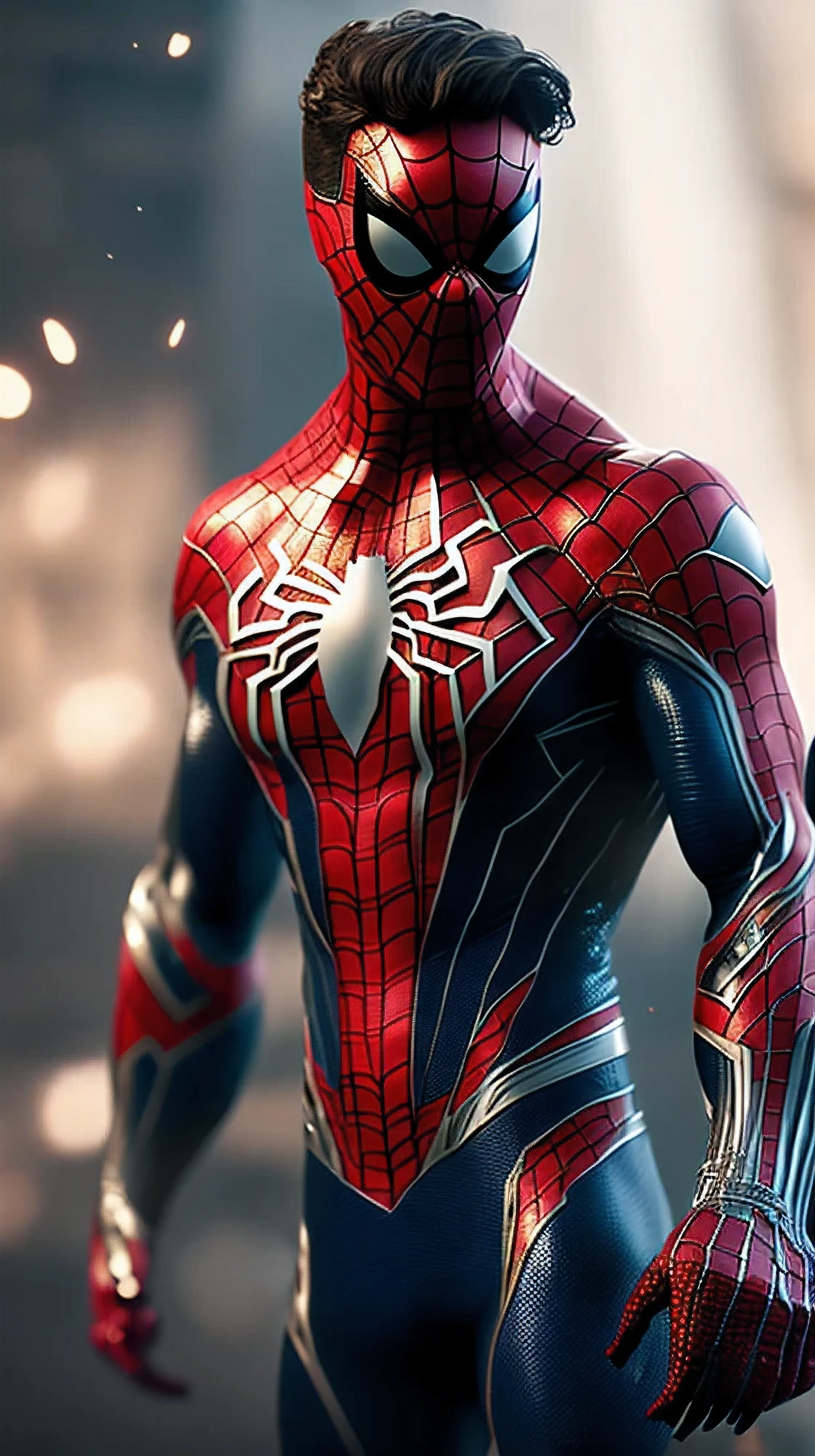 (8k, RAW photo, best quality, masterpiece: 1.2), ultra detailed, official art, photo-realistic: 1.37, spider man, black suit, spider in the center of your chest in white, organic looking clothing, gooey testura, symbiote, art, PS5 cinematic screenshot, highly detailed and detailed cinematic rendering, ultra photorealistic raytricing, with cinematic lightingaction pose