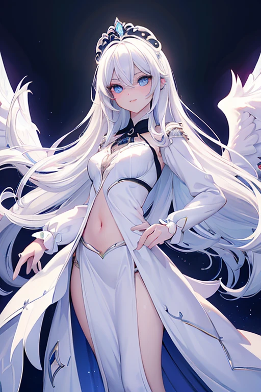 Masterpiece, Highest quality, (seulement focus), (visage parfait:1.1), (High detail:1.1),dramatique, (an alluring albino angel guy with long flowing pure white hair and piercing yeux blancs),1gars, (pale skinned), cheveux longs, yeux blancs, seulement, cheveux longs, lune, Nuit, Costume de luxe blanc, couvert navel, pouty lips, couvert, Ville futuriste, detailed background, Art par Artgerm Cinematic Lighting, roses et vignes, mode, BalenciagaStyle