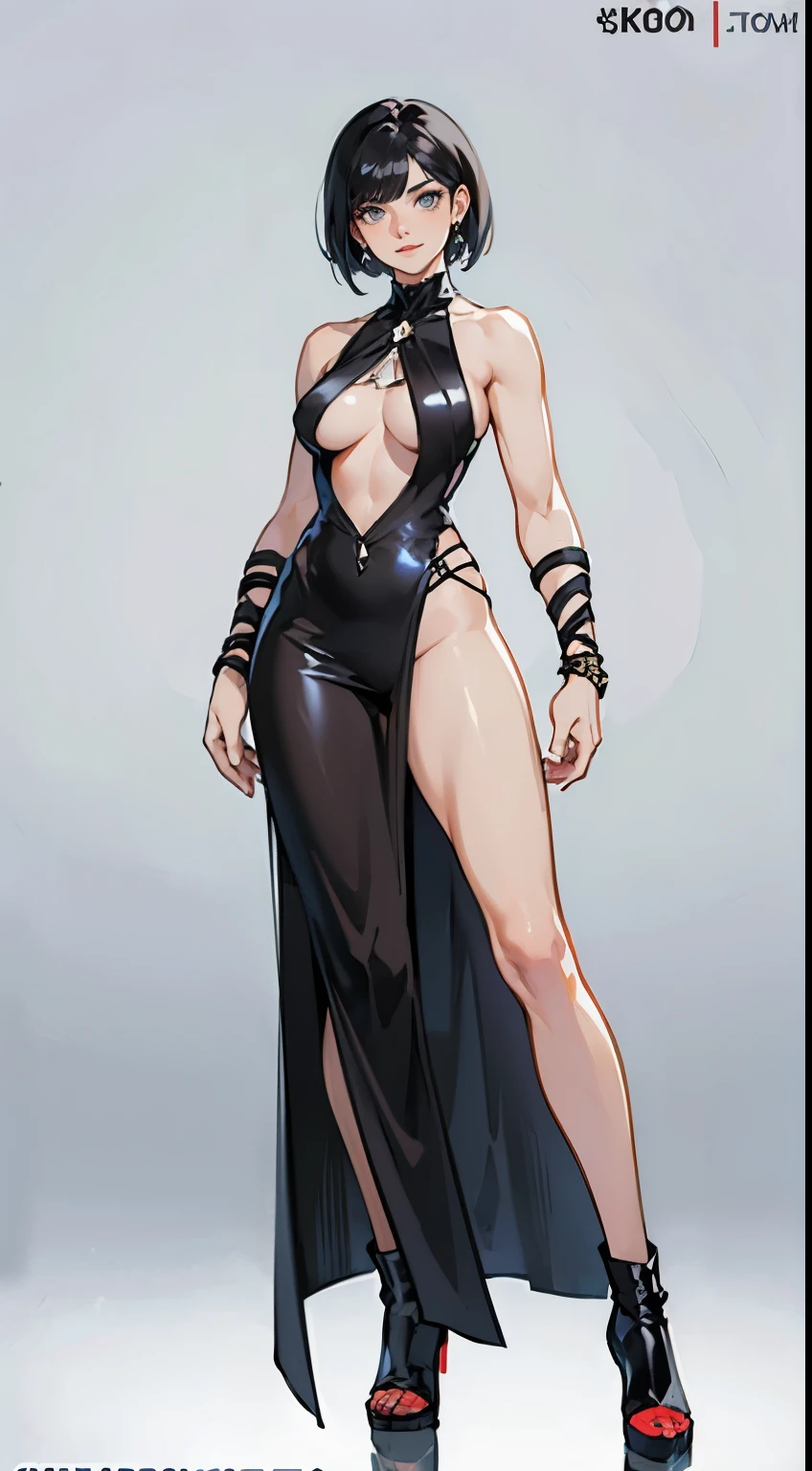 Illustration art,Whole body movement,Sexy woman in sexy clothes,Very cool facial expression,the sideview,with his back to the viewer,Performance artist,Great erotic art,painting art,Sexy art,Detailed body part details,long leges,Inspired by J.c.Ryan Decker,Epic European and American illustrations,Tall,The whole body is evenly sexy