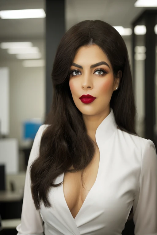 arafed woman with long dark hair and red lipstick posing for a picture, photo of a beautiful woman, beautiful mexican woman, portait of haifa wehbe, sophisticated young woman, portrait of a beautiful model, portrait of sherlyn chopra, young middle eastern woman, gorgeous woman, mid shot portrait, thick red lips, flawless olive skin, stunning closeupheadshot