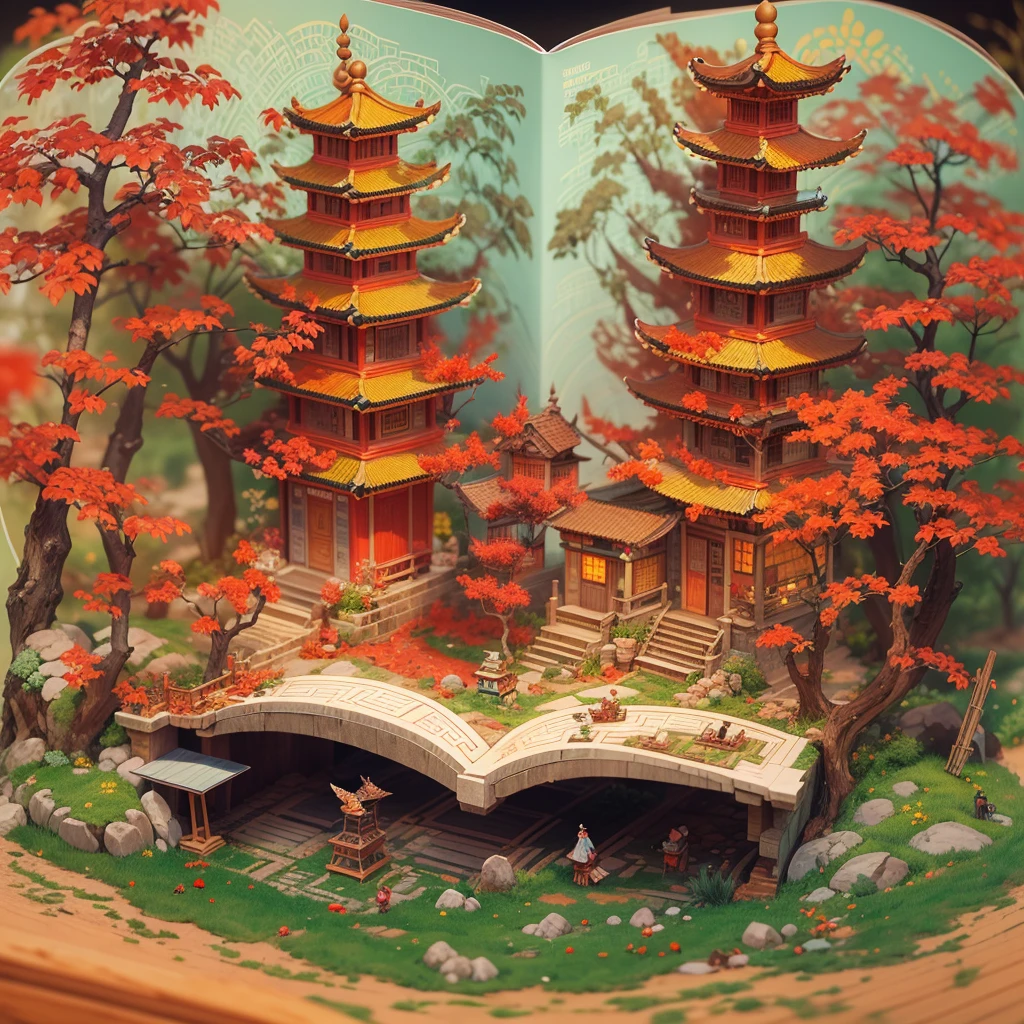 (popup book:1.5), Cuttings style:On a cold winter night,A traditional Chinese village is hosting a grand New Year fireworks display。Red maple,Rolling hillest qualtiy,4K,8K,A high resolution,tmasterpiece:1.2),super-fine,(realisticlying,照片realisticlying,photoreali:1.37)#Marine art#pop-up books#number art#digitial painting#love art