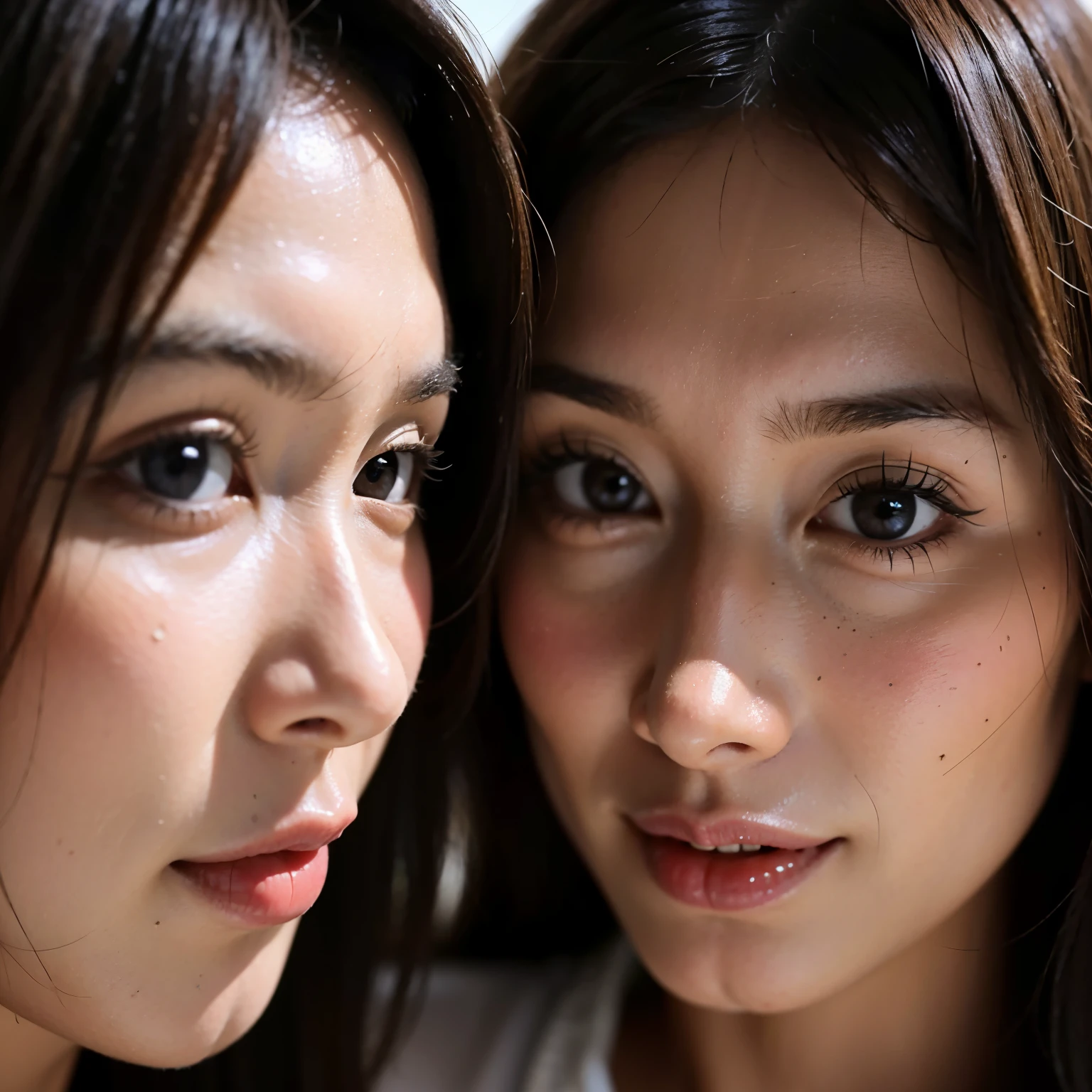 two Young girls taking a selfie with their cell phones, Cute Girls, gorgeous faces, close up of face, 8k selfeegraph, beautiful gemini twins portrait, selfie shot straight on angle, 美丽的面容, Two girls, selfee, Isabella Moner, Beautiful girls, gorgeous young model, Potreit close-up, Young girls, Modeling Darce and Gavanna