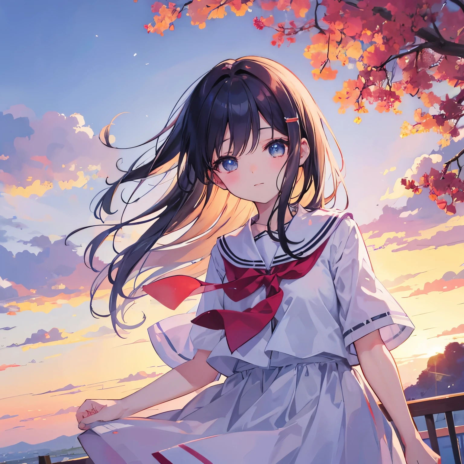 yuki、sunrises、girl with