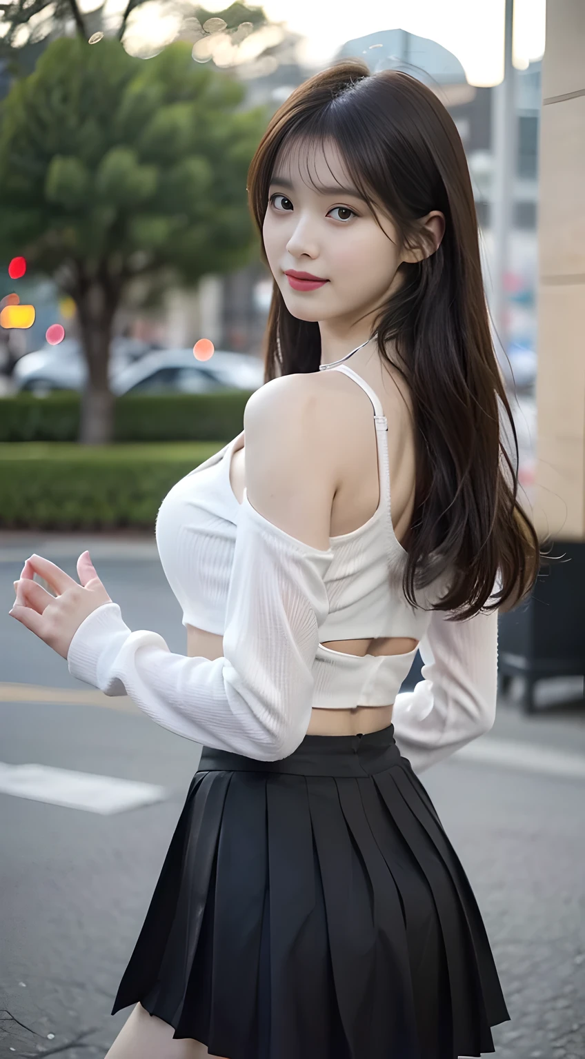 Highly detailed CG Unity 8k wallpaper、highest quality、Ultra-detailed、masterpiece、Realistic、Photo realistic、Highly detailed cute girl、20-year-old、((Roll up the skirt yourself)))、(Lift it yourself)、Wearing panties、Panty Focus、blush、Lips parted、Looking at the audience、Semi Body Shot、(A large number of people)、(On the streets of Tokyo)、(((Show your pubic area excitedly )))