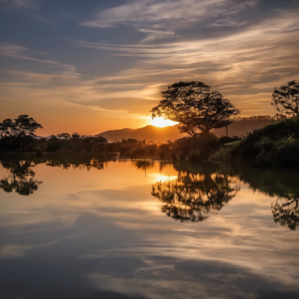 Paisagem com por do sol