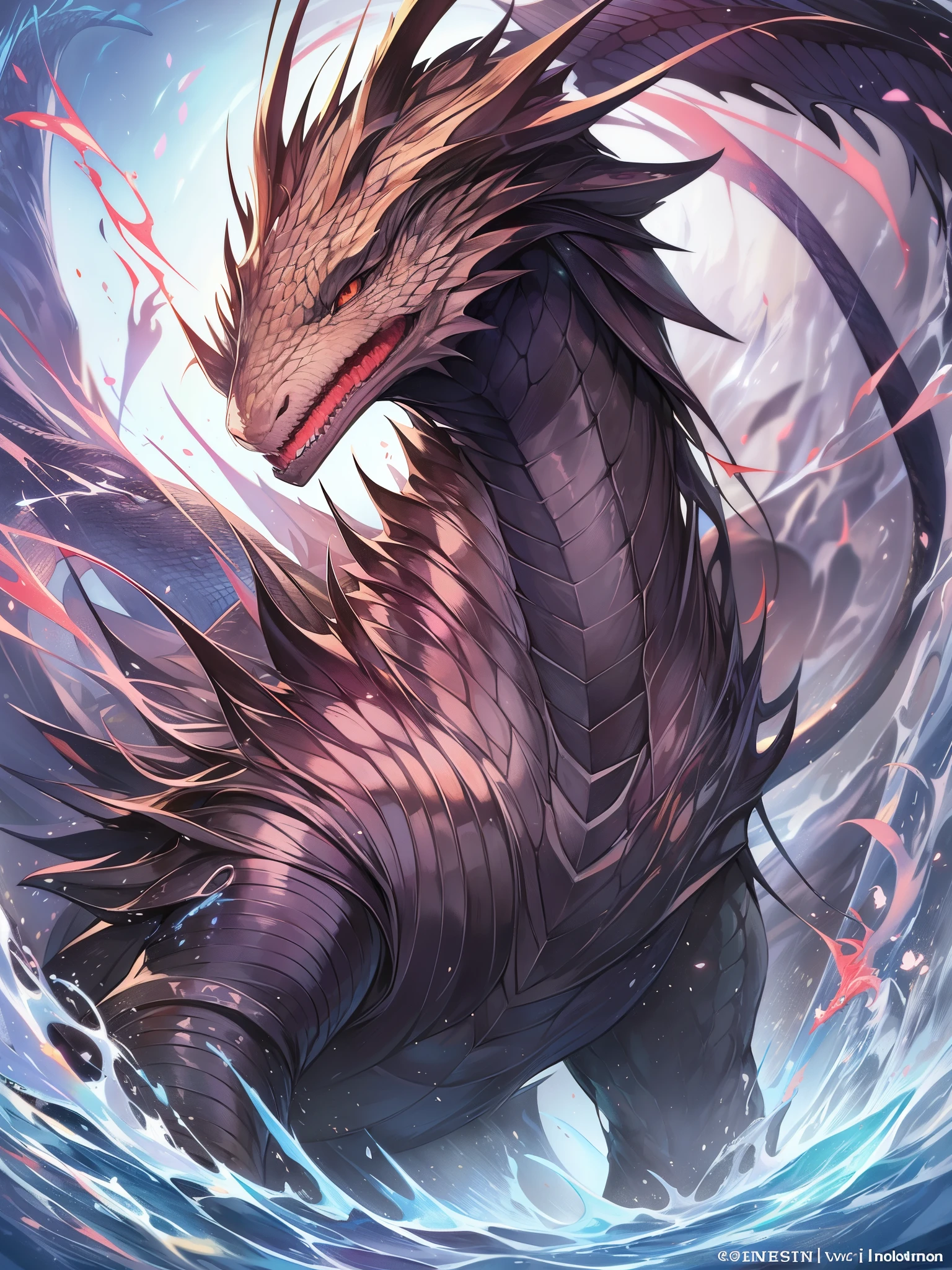 top-quality、Masterpiece、detaileds、The dragon（hero: dragon）What is、A mythical creature in folklore and myths shared in European culture.[1]。Its appearance resembles a lizard or a snake.、It was once thought to be a real creature[2]。 漢語・日本語のdrakとhero語の dragon は翻訳上の対応関係にあり[† 1]、drak/The dragonのモチーフは世界各地の文化に共通しているという考え方もあるが[4]、that of the western world、drakという語が本来的に指し示す東アジアのdrak/The dragonWhat is明確に異なった特徴を有する[5]。本項目では主にhero語圏で "European dragon"（ヨーロッパのThe dragon、cf. en）、"Western dragon"（西洋のThe dragon）とも呼ばれるThe dragon、And、Deal with related snake monsters and snake spirits.。