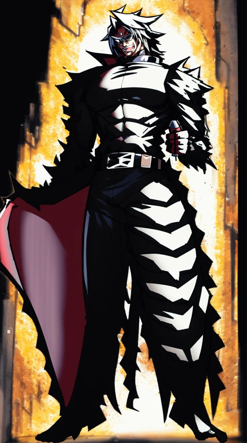 masterpiece, adam blade76, black jacked, long jacked, glasses, pants, belt, muscle, open mouth, smile, desert, sun, tower, full body, feet,refsheet, UHD, retina, masterpiece, ccurate, anatomically correct, textured skin, super detail, high details, high quality, award winning, best quality, highres, pullover