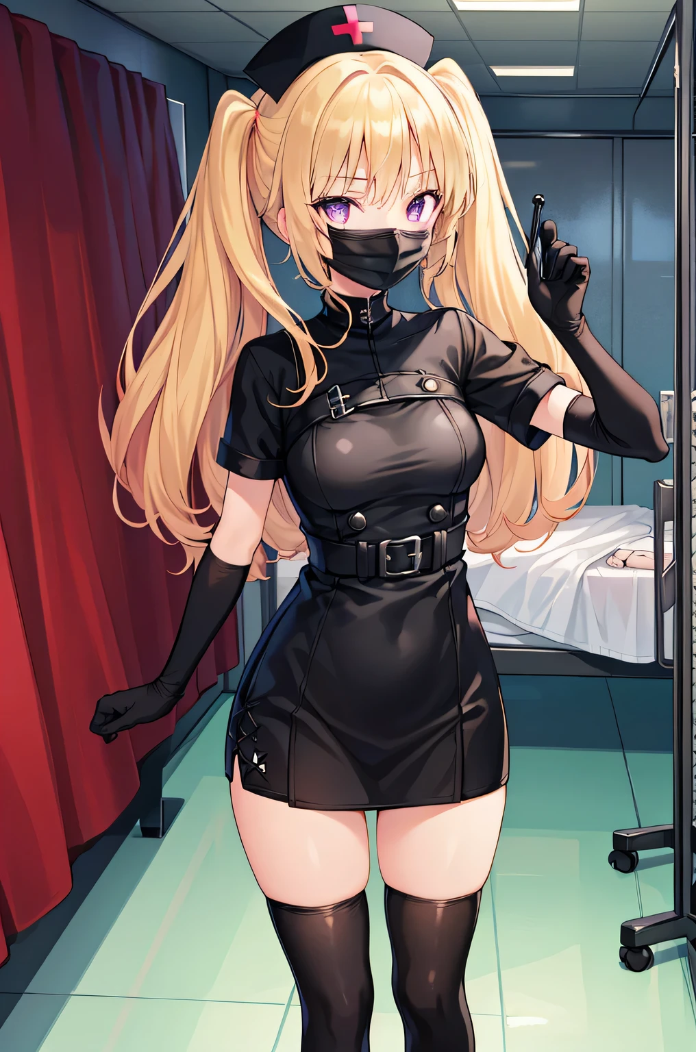 (absurdres, 8k, 4k, masterpiece, hyper extreme detailed:1.2), (masterpiece), best quality, expressive eyes, highres, perfect eyes, 1girl, perfect face, perfect hands, standing, belt, 1girl, blonde hair, eyepatch, perfect anatomy, eyepatch, long hair, platinum blonde hair, muscular, toned body, strong, empty eyes, empty eyes, blank stare, straps, golden eyes, deadpan, expressionless, tired, fatigue, shaded face, floating, bondage, bdsm, bound, bdsm, tape gag, tape, tape bondage, restrained, tape wrapped, wrap gag, bondage, taped wrists, taped breasts, taped mouth, taped elbows, taped forearms, standing up, 1girl, arms behind back, sitting, taped thighs, taped ankles, shocked, wide eyes,