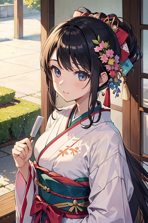 Beautuful Women、New Year、furisode、sideways Facing