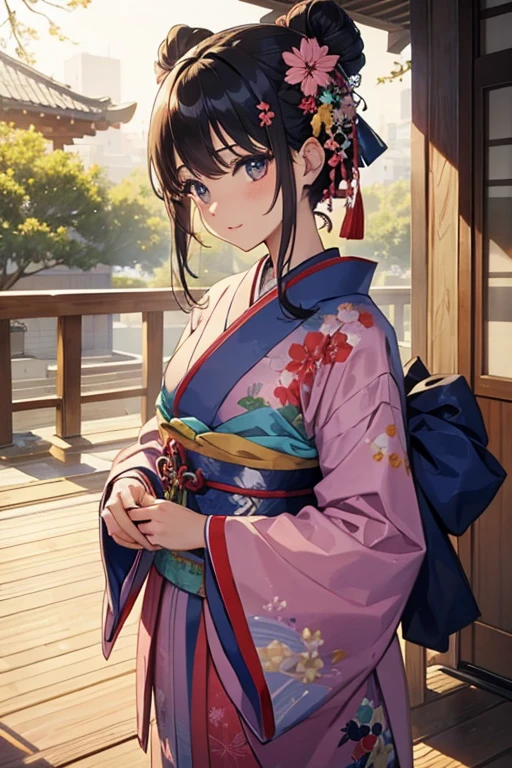 Beautuful Women、New Year、furisode、sideways Facing