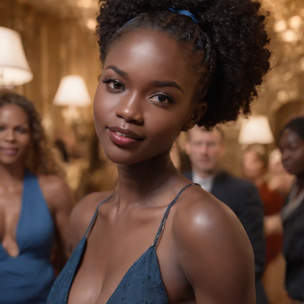 ((Dark African skin, Very deep ebony skin)), ((Its beauty undeniable)), ((Excited cute face)), ((Hyper detailed perfect eyes,)), ((pose mignonne)), ((Langue sortie)), ((Seductive )), ((wine, tres chic)), ((Afro ponytail with long African curly hair,)), (( peau)), ((debout, vue de face)), ((toucher ses propres jambes dans une pose sexy)), ((The Hague, bar, party, dancing, club, Ville publique, people in the background)), ((doing groceries)), Sharp Focus CGI, photoreallistic, High detail, Realstic, Masterpiece, absurdes, Best quality, Hdr, High quality, high-definition, Extremely detailed, 8k wallpaper, Intricate details, 8K UHD, Full-HD, (photo realist:1.2), contraste, intense illumination, lighting cinematic, natural lighting, veilleuse, Nuit, Illumination globale, Laughing out loud, a la piscine African women、Female sexy, the hague