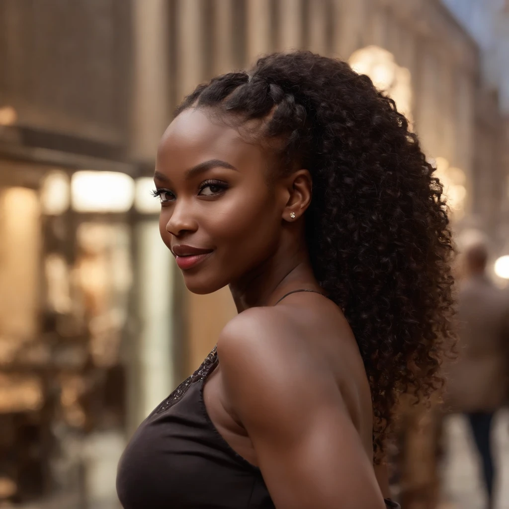 ((Dark African skin, Very deep ebony skin)), ((Its beauty  undeniable)), ((Excited cute face)), ((Hyper detailed perfect eyes,)), ((pose mignonne)), ((Langue sortie)), ((Seductive )), ((wine, tres chic)), ((Afro ponytail with long African curly hair,)), (( peau)), ((debout, vue de face)), ((toucher ses propres jambes dans une pose sexy)), ((The Hague, bar, party, dancing, club, Ville publique, people in the background)), ((doing groceries)), Sharp Focus CGI, photoreallistic, High detail, Realstic, Masterpiece, absurdes, Best quality, Hdr, High quality, high-definition, Extremely detailed, 8k wallpaper, Intricate details, 8K UHD, Full-HD, (photo realist:1.2), contraste, intense illumination, lighting cinematic, natural lighting, veilleuse, Nuit, Illumination globale, Laughing out loud, a la piscine African women、Female sexy, the hague