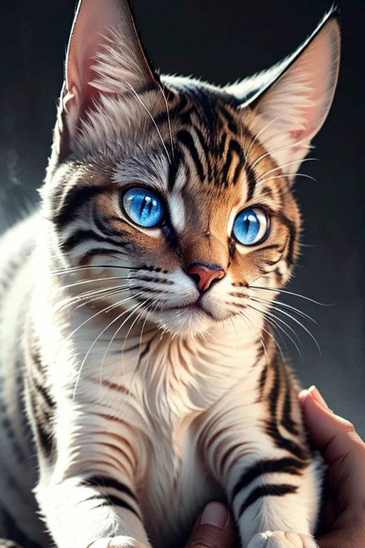 (realistic,photorealistic,photo-realistic:1.37), detailed cat blue eyes, fine fur texture,close-up image,perfect lighting,subtle shadows,dreamy background,neutral colors,detailed whiskers, captivating gaze,mesmerizing beauty,high resolution,ultra-detailed,studio lighting,bokeh