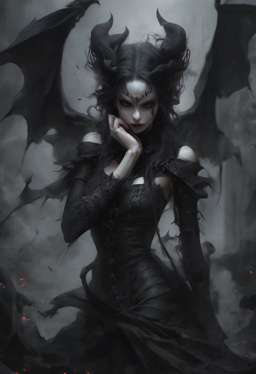 Succubus , Female , Schwarze harre, sexy , dark atmosphere, Bloody whole body, Halb mensch , Halb Teufel , Ziegen Beine , Sexuell Anregend, Image pretty and diabolical, Hufen , Teuflischer schweif , spitze Zunge, spitze Elfen Ohren , ,seductive, Schmales spitz zu laufenden des Gesicht,beautiful detailed