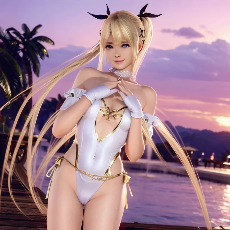 1girl in, off shoulders, lightsmile, Shiny skin, Best Quality, masutepiece, (Photorealistic:1.4),ratex,blonde hair