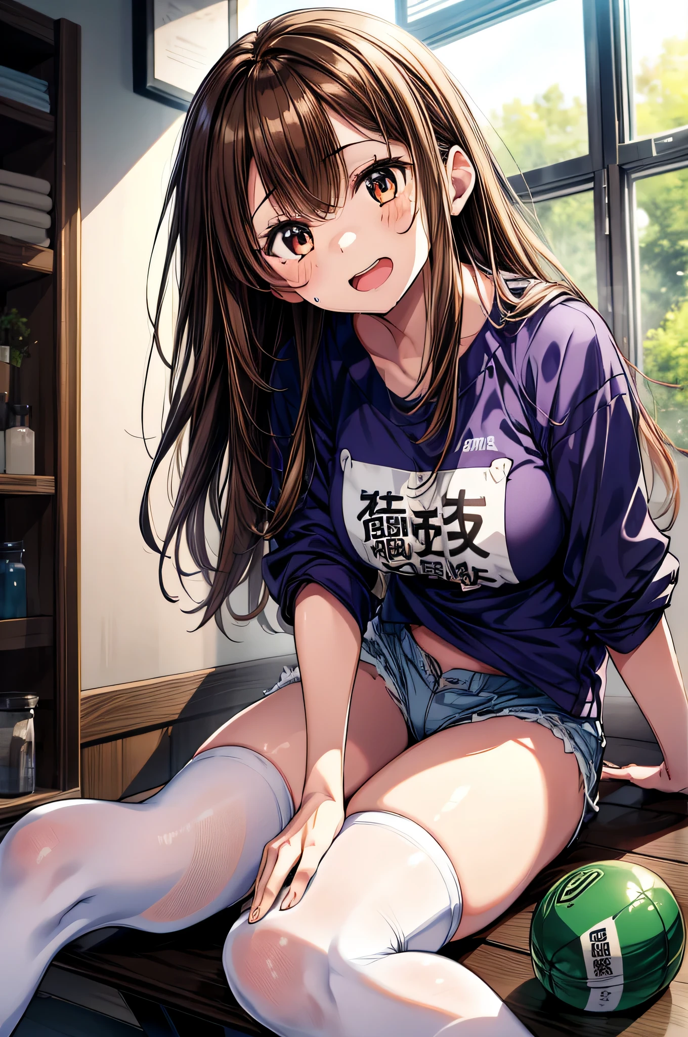 quality　Mikoto went up　Junior High School Bra　Beige shorts　　　　Cool look　　small tit　　１６idad　　Being in the room　sexyposture　Miwaki　腋下出perspired　turf　　Enraptured face((On a table)), (1 girl:2.0), (The facial details are particularly rich, Smiling), Short hairstyle, Brown hair, small, (Slimming), (one japanese girl), ((Member of the Athletics Club, Long-distance runner)), The face shape is a bit round, (Tanned brown face:1.6), 可爱的The large胸, The large eyes,(overall perspective:1.1)、(巨The large山雀:1.5)、(Thermal imaging:1.1), Alone it、To this、To this、To this、To this、To this、To this、To this、summer uniform:,Sparkling legs:1.1) (shiny stockings:1,5) (闪亮的The large:1.2) (Come out:1.5) (Complex and complicated background:1.2)、 (Skin is more moisturized、greasy:1.1)、Ed(reference)5(reference)Ed、(最高quality的肢体:1.0)、(Glowing skin and well-hydrated body:1.4) (glistning skin:1.2)、 (真实感:0.9)、summer uniform,the sons of heaven,On a table, 1 girl, Alone, light laughter, The large, Lower bust, cleavidad, Heart pupil, Opening, Long gray hair, Extra-long hair, at a forest, (Just enough to make ends meet: 1.lace your hands on your face, one-girl, crotch, The large, navel, , (On a table, 最高quality的), Horizontal lightning, Eyes are thin and beautiful, rage face, In a frenzy, with her mouth open, scream, rough-faced, The face is red, perspired, masks, 1 girl, The large, Indoors, Bedrooms, hands on the chest, masks, The large, whips