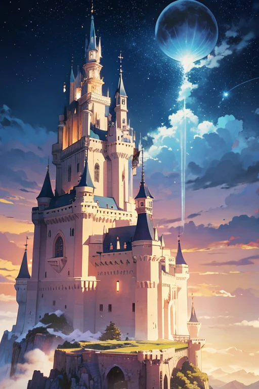 (Stable Diffusion prompt)
a castle with a cross on it, beautiful anime scenery, castle scene in comic art style, Castle in the Sky vibes, howl's moving castle at night, castle background, screenshot from an animated movie, Castle in the Sky, screenshot from a 2012 animated movie, Mark Simonetti-inspired style, beautiful castle, inspired by Mark Simonetti