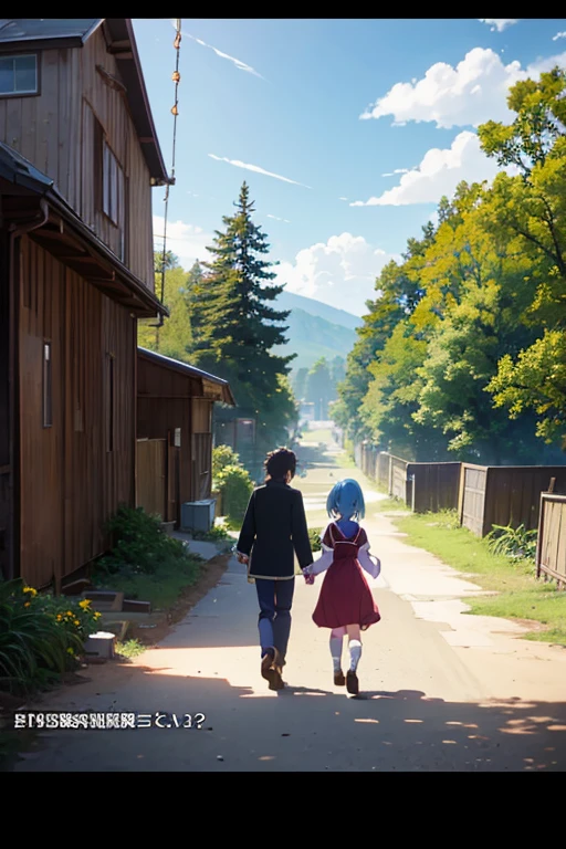 Anime scene of a man and a woman walking on a dirt road, screenshot from the anime film, konosuba, konosuba anime style, Screenshot of the 2012 animation, Popular isekai anime, TV animation stills, Today’s recommended anime is still, anime movie screenshot, Still from anime, Kuro anime screenshots, beautiful anime scenes