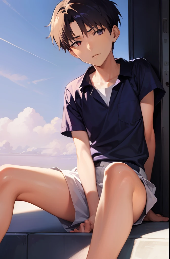 draw shinji from evangelion jacking off