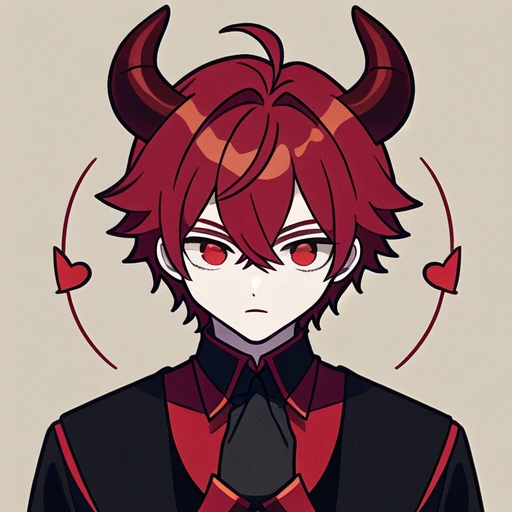 masterpiece, 1boy, devil, red hair,