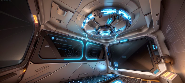 a close up of a computer screen with a drawing of a spaceship, detailed spaceship interior, ambient occlusion:3, strong ambient occlusion, ambient occlusion render, an ambient occlusion render, ambient occlusion, spaceship interior, ambient oclusion, ultra ambient occlusion, ambient reflective occlusion, space station interior, chiaroscuro, 135mm, high detail, modern, UHD, 4K