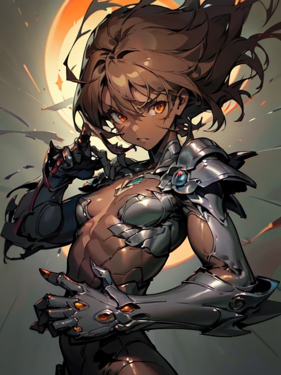 ((tmasterpiece,best qualtiy)), (1girll), (独奏), (female focus), (very vey very detailed face, Authentic images, Realistic skin, photorealistic body, Complicated details), full bodyesbian, 黑The eye, Purple hair, track suit,Abs,fistfight,Tomboyish,male hairstyles,Nudity,little breast, Fighting arena,musculature,Toned body type