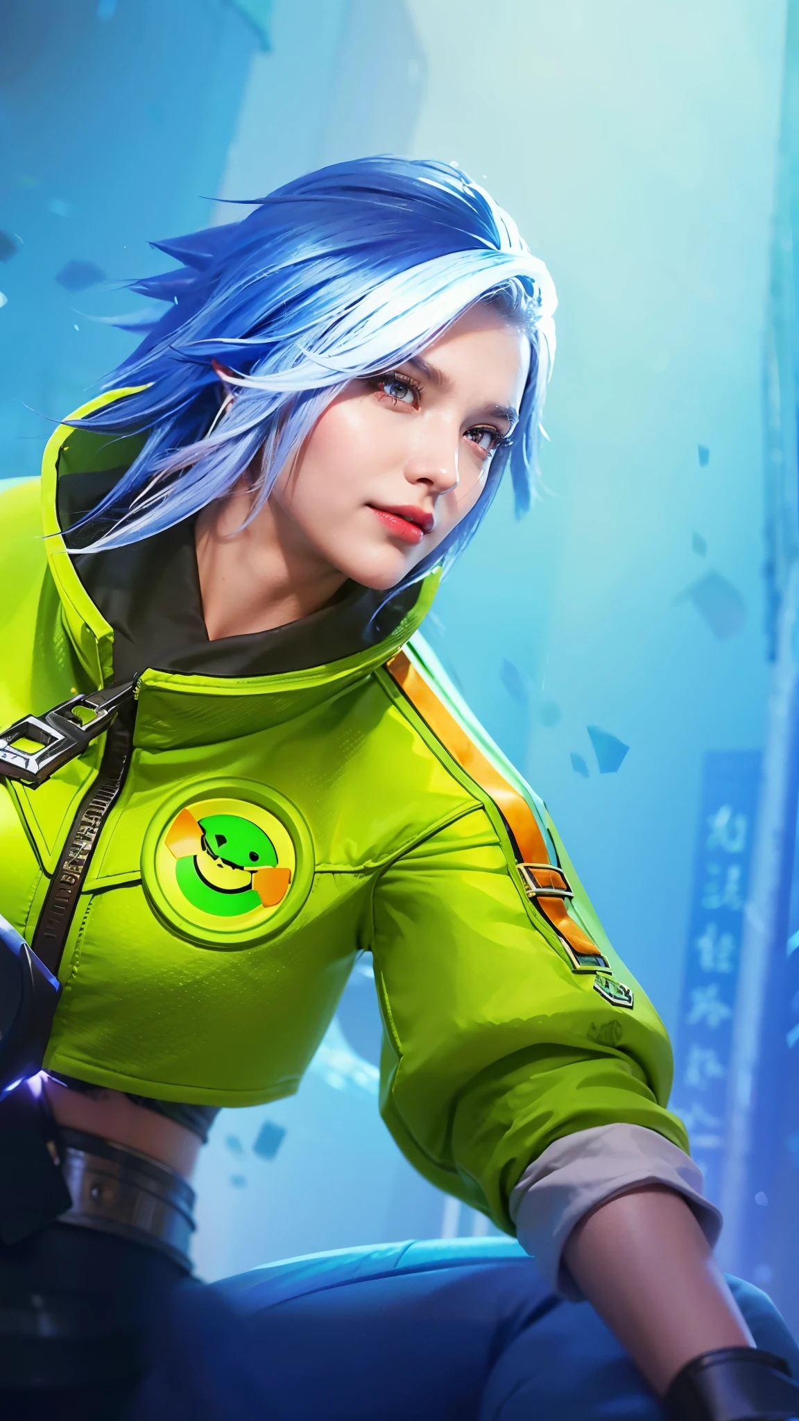 (female:1.2), 8k, ultra hd, ultra detailed texture, hyper realistic, masterpiece, detailed texture, detailed face, detailed skin, detailed lighting, (photorealistic:1.5), best quality, beautiful lighting, cinematic lighting, professional lighting, ultra highres, realistic, detailed hair, real hair, high quality, (realskin:1.5), extremely detailed, finely detail, ultra-detailed, 1girl, solo, elf, pointy ears, standing, demon horns, forehead protector, (red eyes:1.5), v-shapped eyebrow, lips, red lips, evil smile, nose, make up, pretty, beautiful, cute face, long hair, blue hair, high ponytail, large breasts, cleavage, armpit, navel, stomach, black armor, pauldrons, bare shoulders, shoulder armor, thigh high, sleevless, detached sleeves, breastplate, gauntlets, karina \(mobile legends\), depth of field, looking aways, white skin, skin tight, amazing pose, outdoors, glowing, dark view, blurry background, ultra detail eyes, evil.