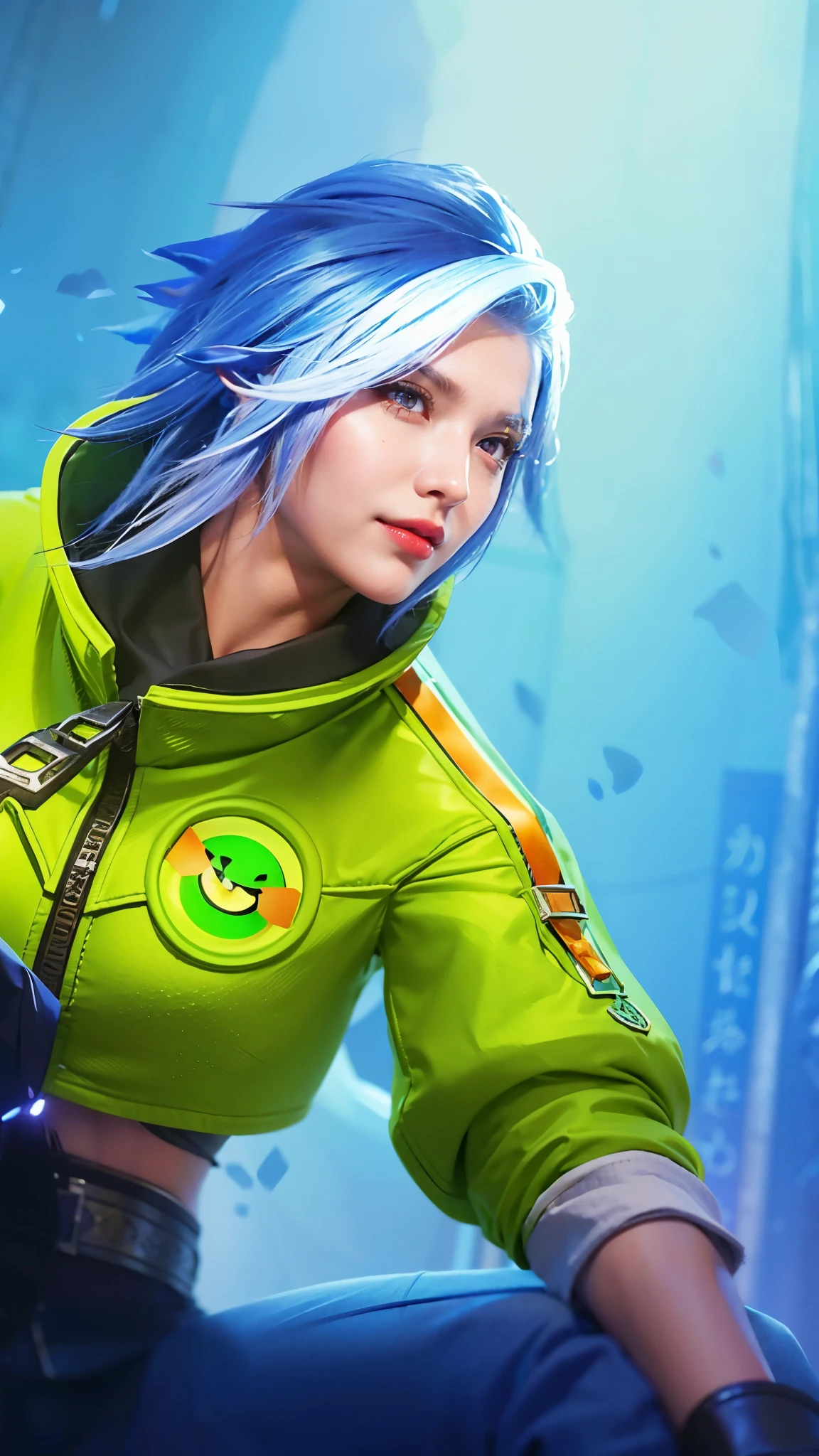 (female:1.2), 8k, ultra hd, ultra detailed texture, hyper realistic, masterpiece, detailed texture, detailed face, detailed skin, detailed lighting, (photorealistic:1.5), best quality, beautiful lighting, cinematic lighting, professional lighting, ultra highres, realistic, detailed hair, real hair, high quality, (realskin:1.5), extremely detailed, finely detail, ultra-detailed, 1girl, solo, elf, pointy ears, standing, demon horns, forehead protector, (red eyes:1.5), v-shapped eyebrow, lips, red lips, evil smile, nose, make up, pretty, beautiful, cute face, long hair, blue hair, high ponytail, large breasts, cleavage, armpit, navel, stomach, black armor, pauldrons, bare shoulders, shoulder armor, thigh high, sleevless, detached sleeves, breastplate, gauntlets, karina \(mobile legends\), depth of field, looking aways, white skin, skin tight, amazing pose, outdoors, glowing, dark view, blurry background, ultra detail eyes, evil.