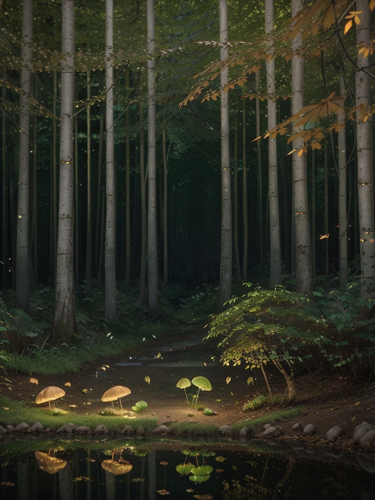 A masterpiece, the best quality, stunning reflections, the best reflections ever. (very detailed CG unity 8k wallpaperest quality), (best illustrationest shadoworest theme with natural elements. Tall trees, quiet streams, small glowing mushrooms surrounded by delicate leaves and branches, with fireflies and glowing particle effects,, (natural elements), (jungle theme), (leaves), (twigireflieutterflies, (delicate leaves), (glow), (particle effects). , Isometric 3D, Octane Rendering, Ray Traced, Super Detailed