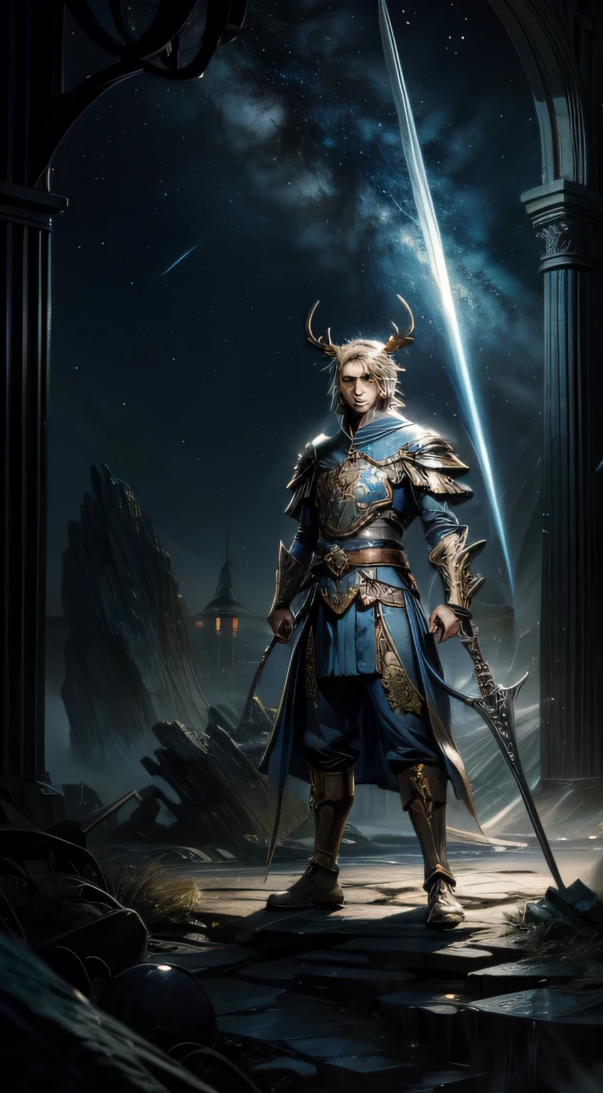 在神话中艺术演绎强大的维京warrior, great environment. warrior, Dressed in gorgeous golden armor，Wear a horned helmet, Standing in the lingering mist, His golden sword raised high. The blade shimmers with magic, Exudes an otherworldly glow，与warrior粗犷的举止形成鲜明对比. The environment exudes a surreal blend of abstract expression and cosmic wonder, Take inspiration from Salvador Dalí's work. Use soft techniques to create an ethereal atmosphere, Diffuse lighting and soft tones, 使用广角镜头包围warrior和神秘的周围环境. The composition should evoke a feeling of mystery and awe, It seems to capture the frozen moment between different fields.., (((tmasterpiece))), highly detailed CG, (Cinematic)